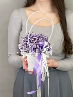 Композиция из гипсофилы в сумочке "Lavander" XS