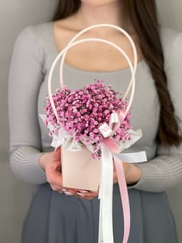 Композиция из гипсофилы в сумочке "Pink" XS
