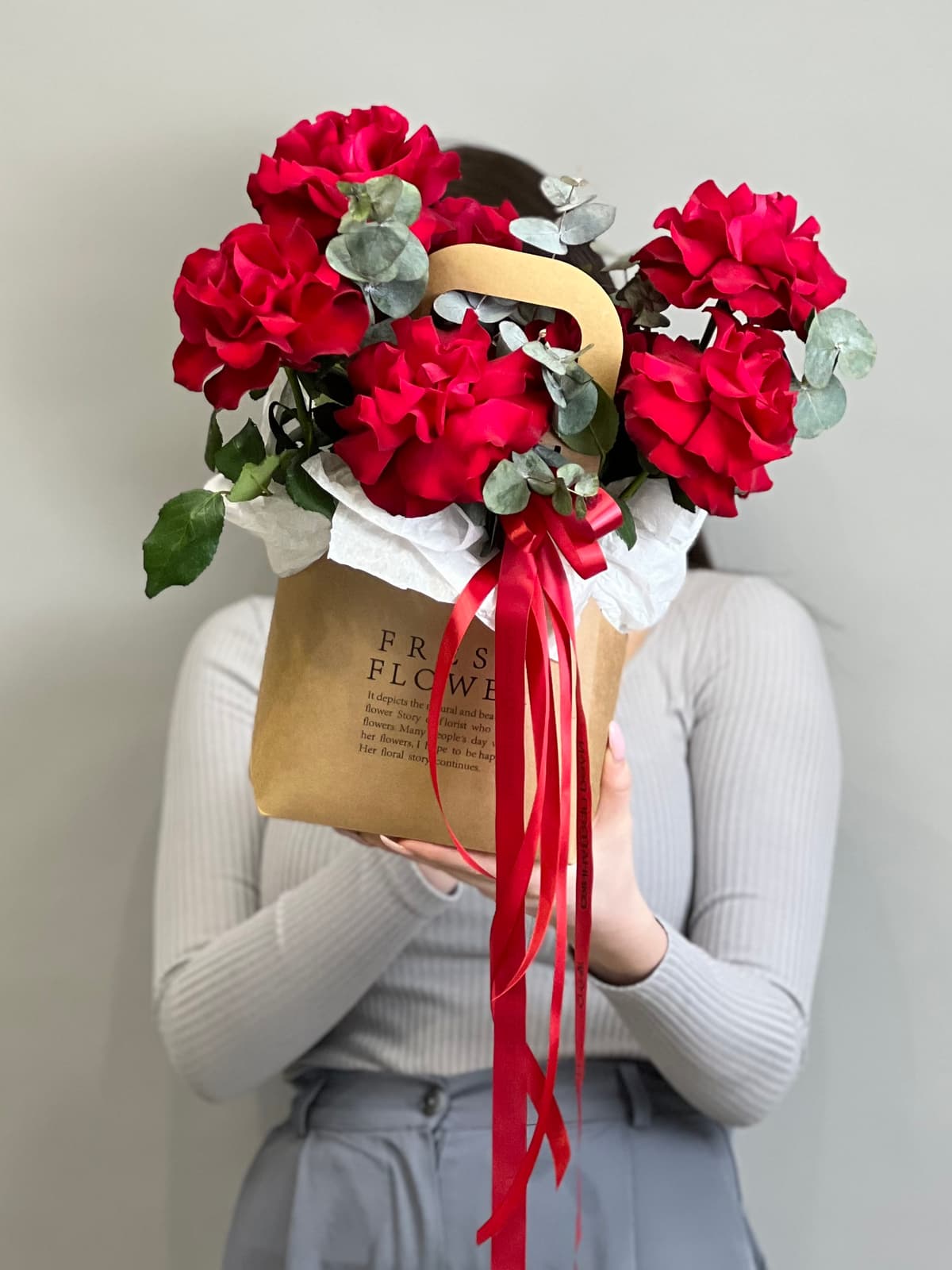 Композиция из красных роз "Муза" мини