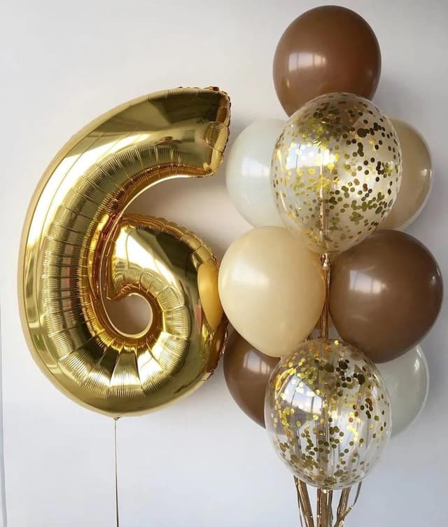 Композиция из шаров "Gold and Coffee" Композиция из шаров "Gold and Coffee"
