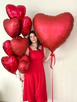 Композиция из шаров «Красные сердца»