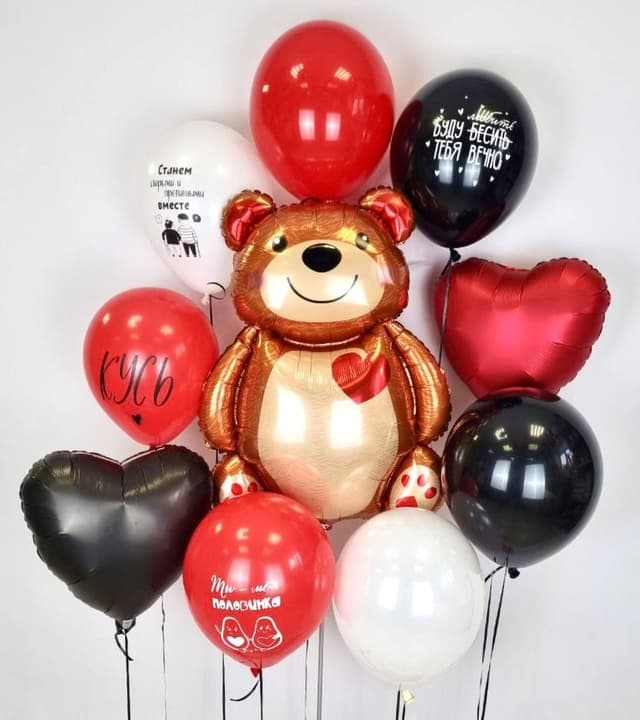 Композиция из шаров на грузах «Мой мишка» Композиция из шаров на грузах «Мой мишка»