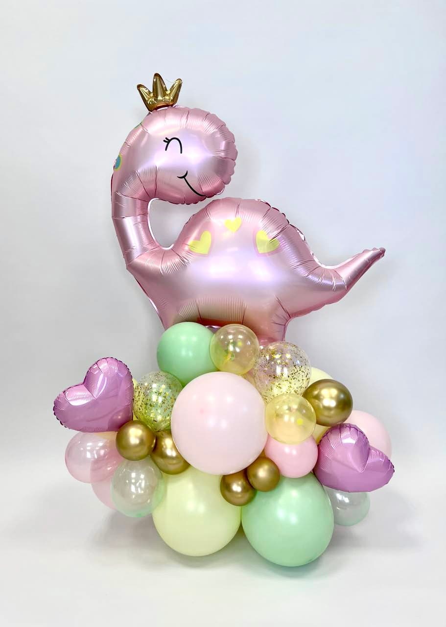 Композиция из Шаров с воздухом «Дино Принцесса»