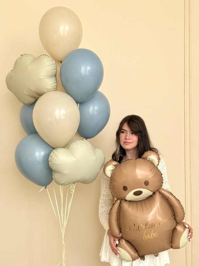 Композиция из шаров «Welcome baby» Композиция из шаров «Welcome baby»