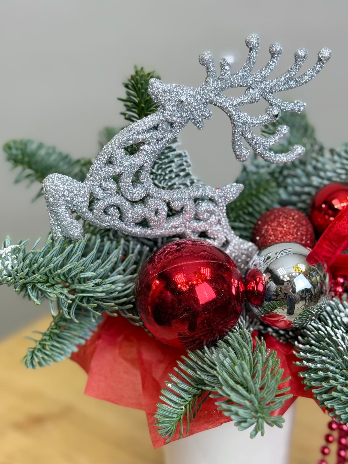 Композиция "Silver red" в стаканчике