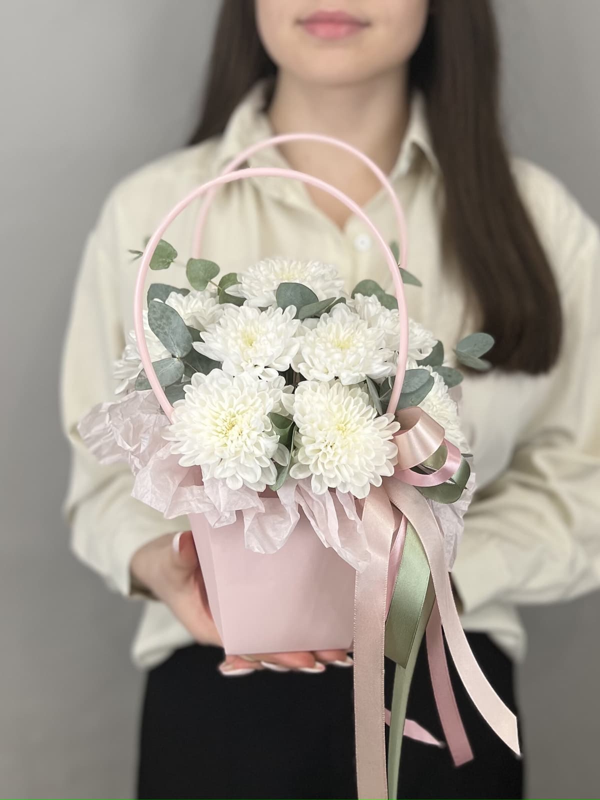 Красивая композиция из хризантем "Утро на алтае" (2)