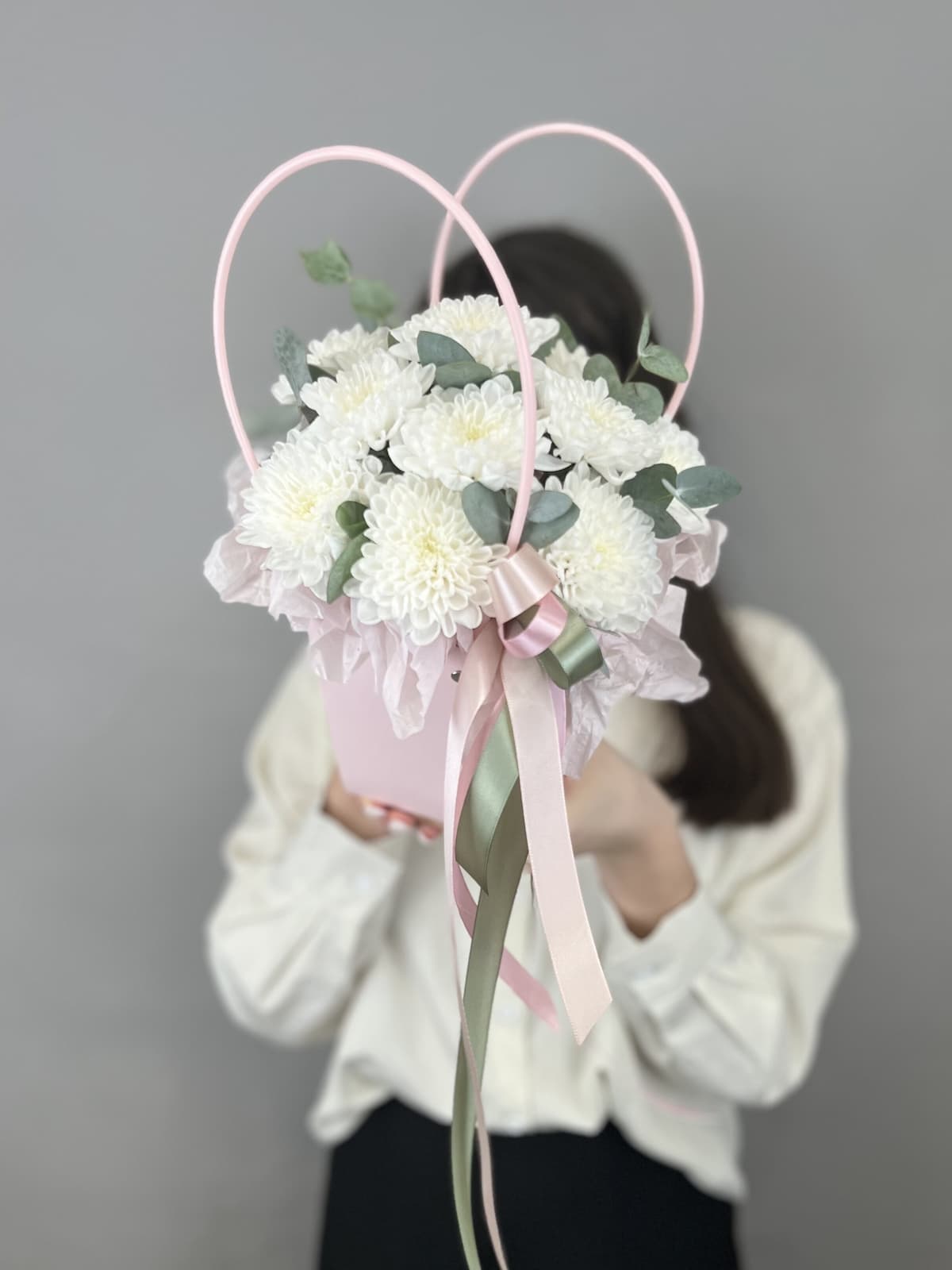 Красивая композиция из хризантем "Утро на алтае" (2)