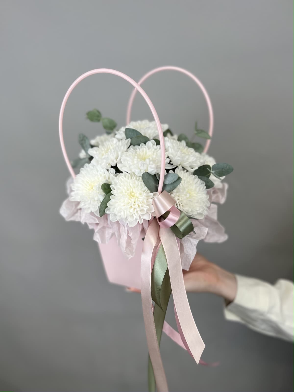 Красивая композиция из хризантем "Утро на алтае" (2)