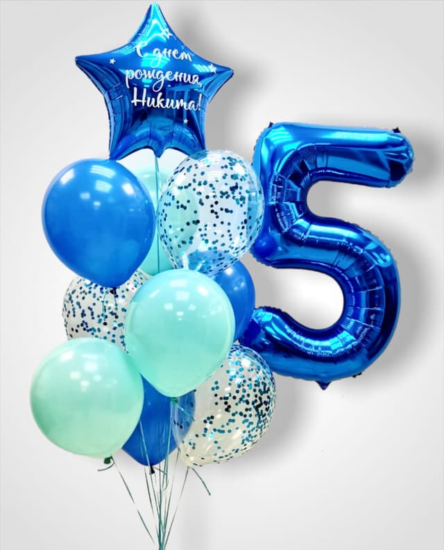 Композиция из шаров "Blue confetti" Композиция из шаров "Blue confetti"
