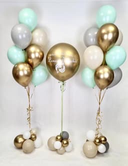 Композиция из шаров "Хром и Мята"