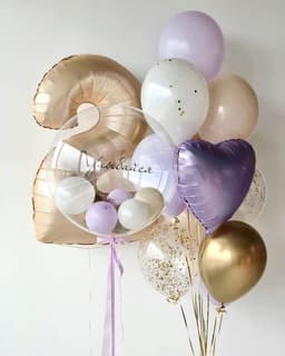 Композиция из Шаров «Лаванда и Беж»