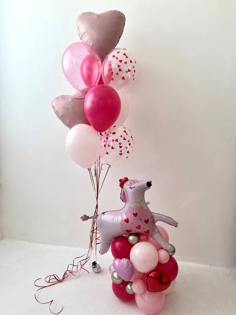 Композиция из шаров «Любовь в розовом»