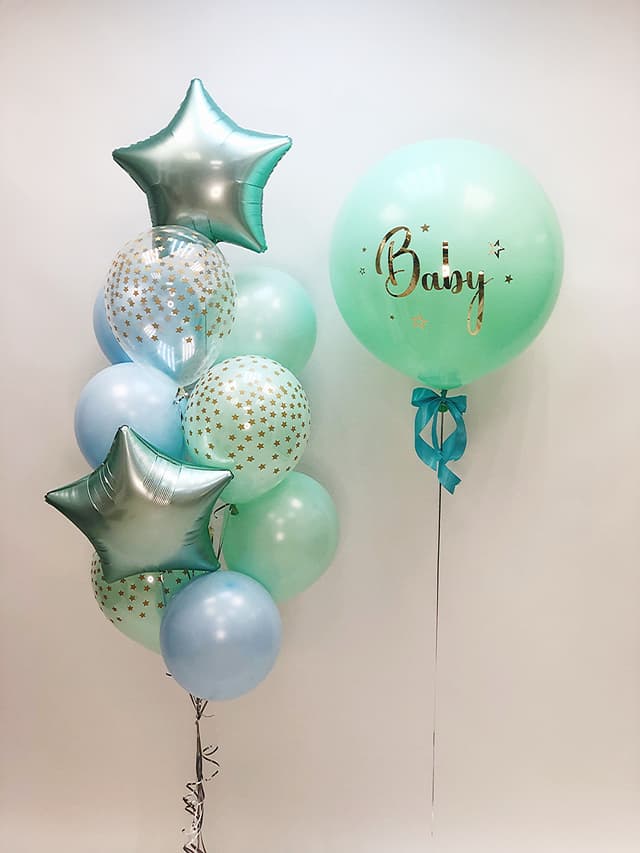 Композиция из шаров "Мятный Малыш" Композиция из шаров "Мятный Малыш"