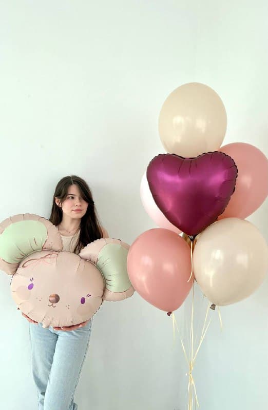 Композиция из шаров «Мышонок pink»