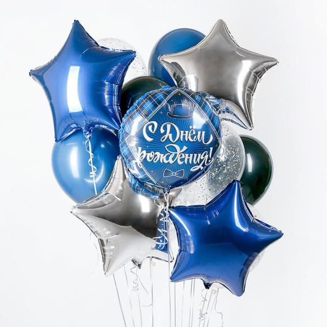 Композиция из шаров на грузах «Для него» Композиция из шаров на грузах «Для него»