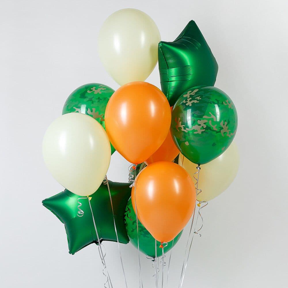 Композиция из шаров на грузах "Камуфляж"