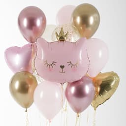 Композиция из шаров на грузах "Кошка в короне"