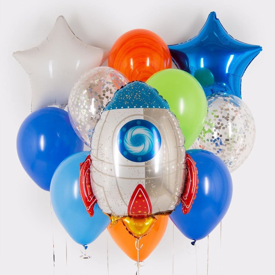 Композиция из Шаров на грузах «Космический корабль»