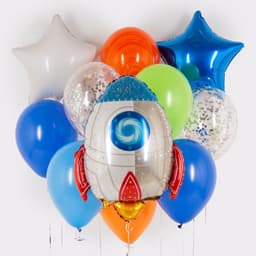 Композиция из Шаров на грузах «Космический корабль»