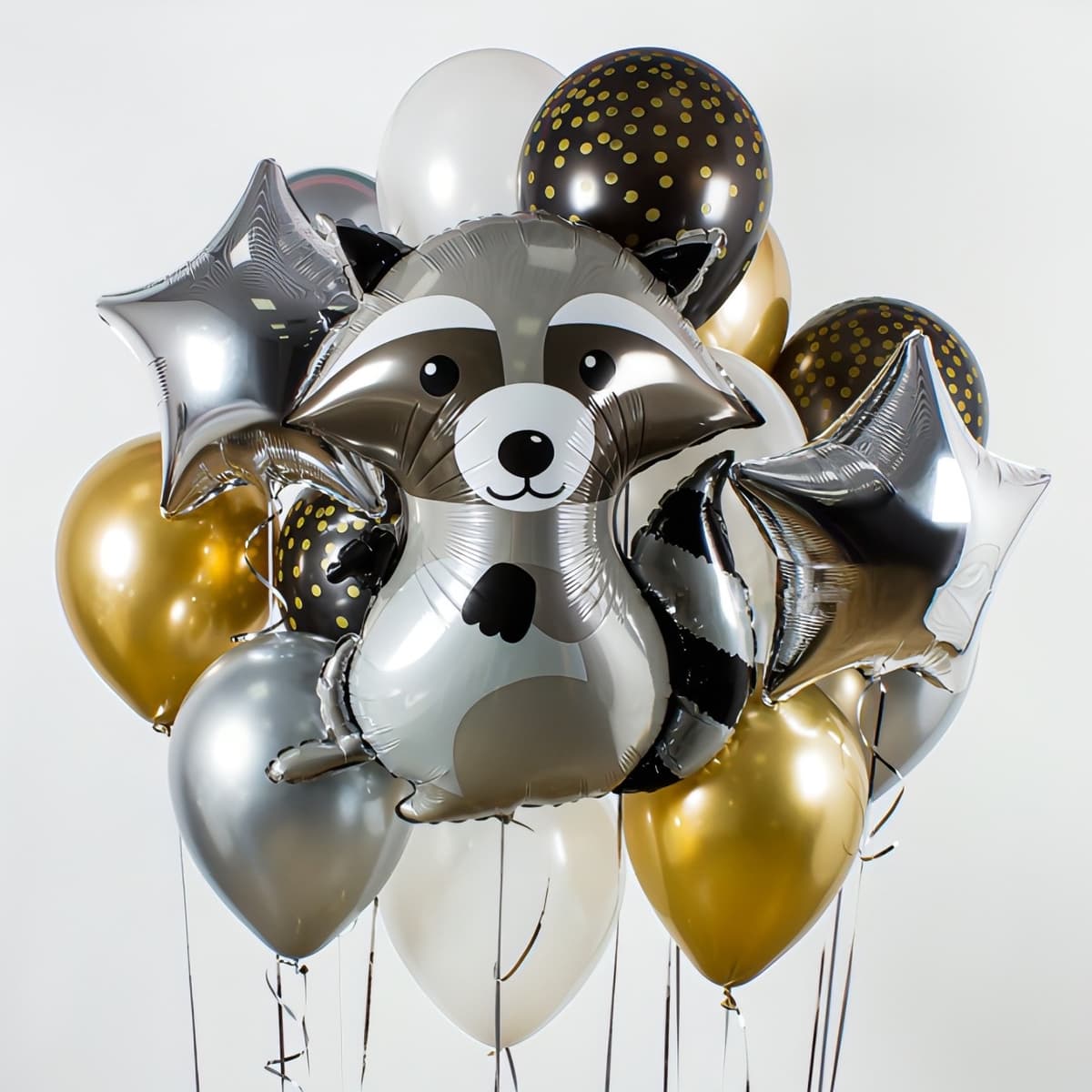 Композиция из шаров на грузах «Лесной енот»