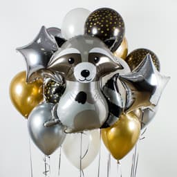 Композиция из шаров на грузах «Лесной енот»