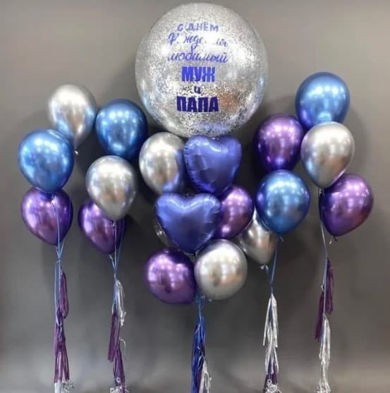 Композиция из шаров на грузах "Любимый муж" Композиция из шаров на грузах "Любимый муж"