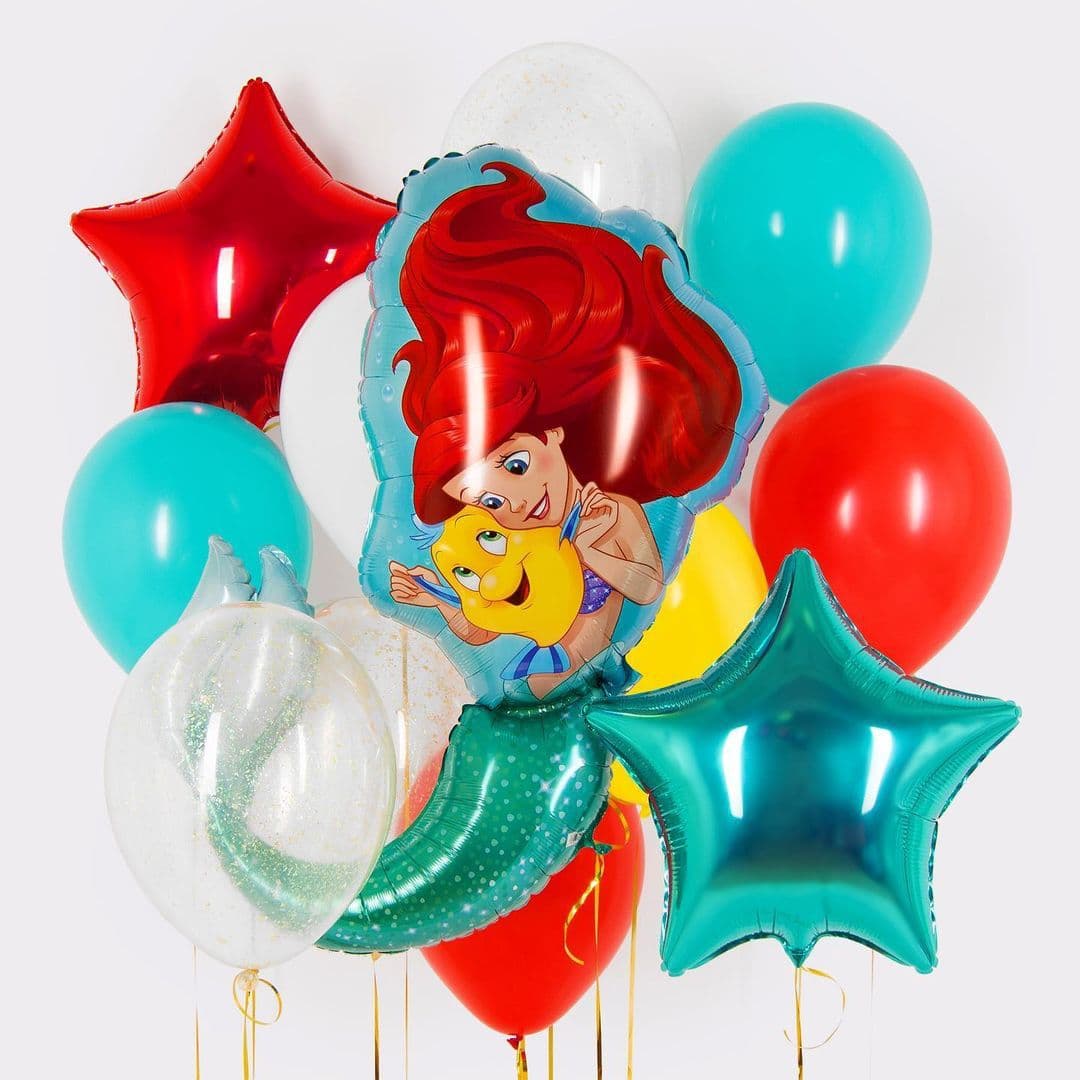 Композиция из шаров на грузах «Русалочка Ариэль»