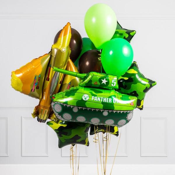 Композиция из шаров на грузах «Военный»