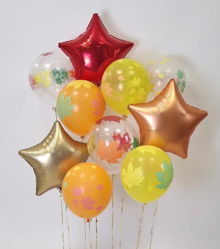 Композиция из шаров на грузах "Звездная осень"