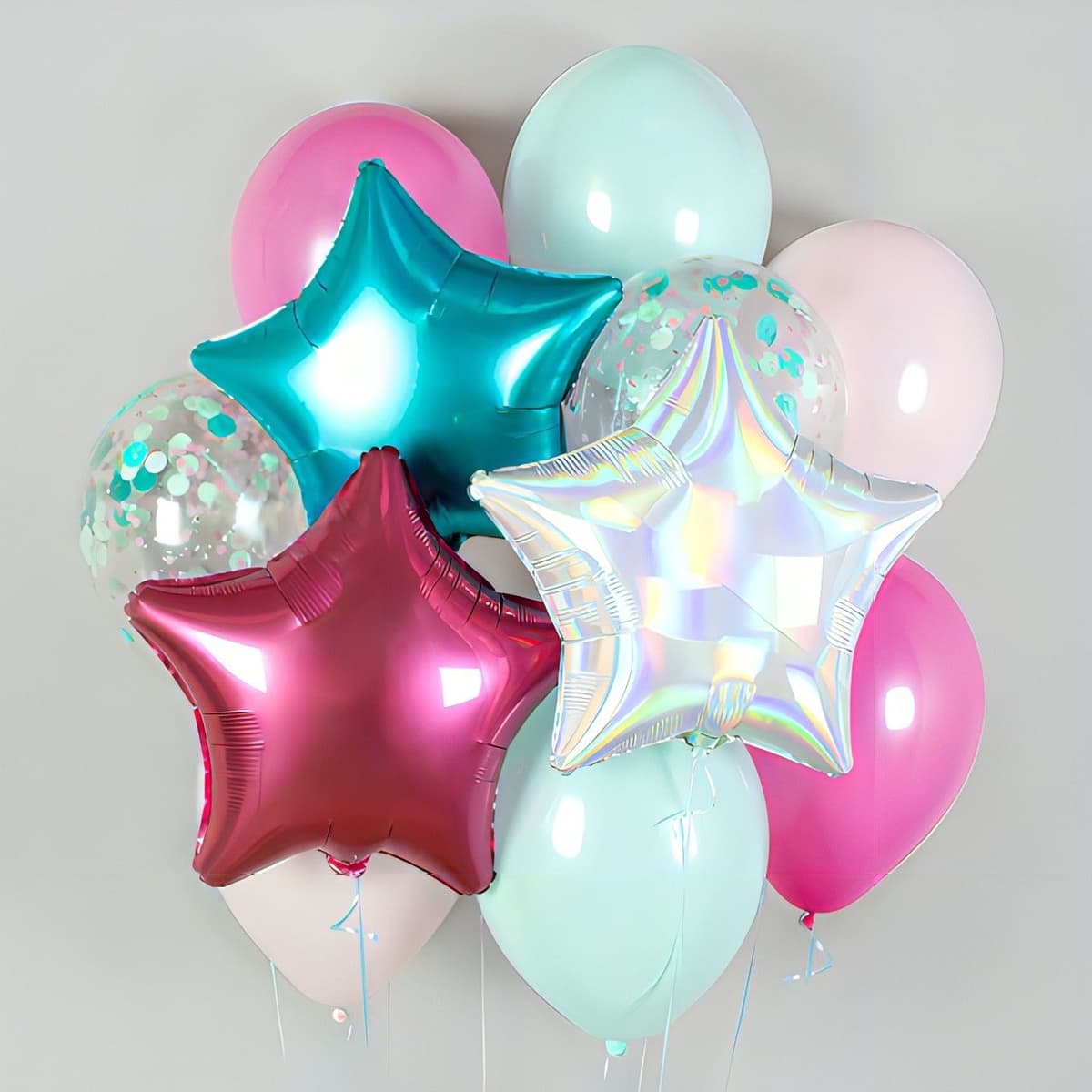 Композиция из шаров на грузах «Звездопад»