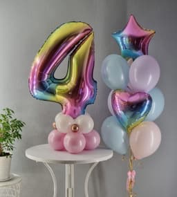 Композиция из шаров "Радужная цифра"