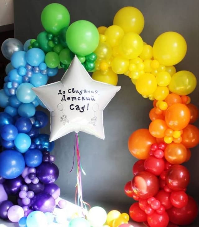 Композиция из шаров «Радужный выпускной» Композиция из шаров «Радужный выпускной»