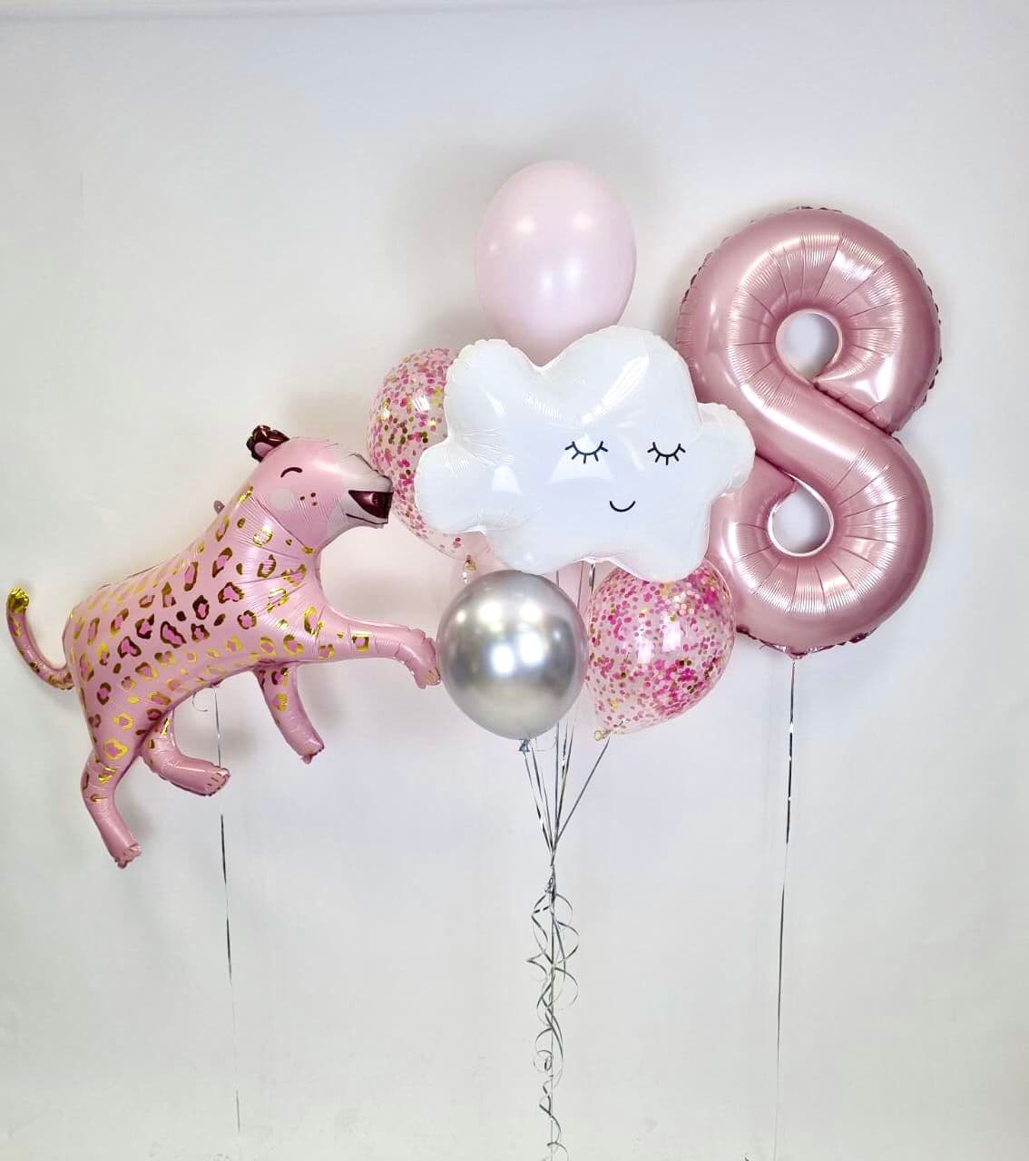 Композиция из шаров "Розовый леопард"