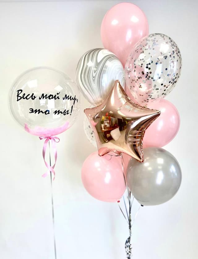 Композиция из шаров "Розовое золото" Композиция из шаров "Розовое золото"