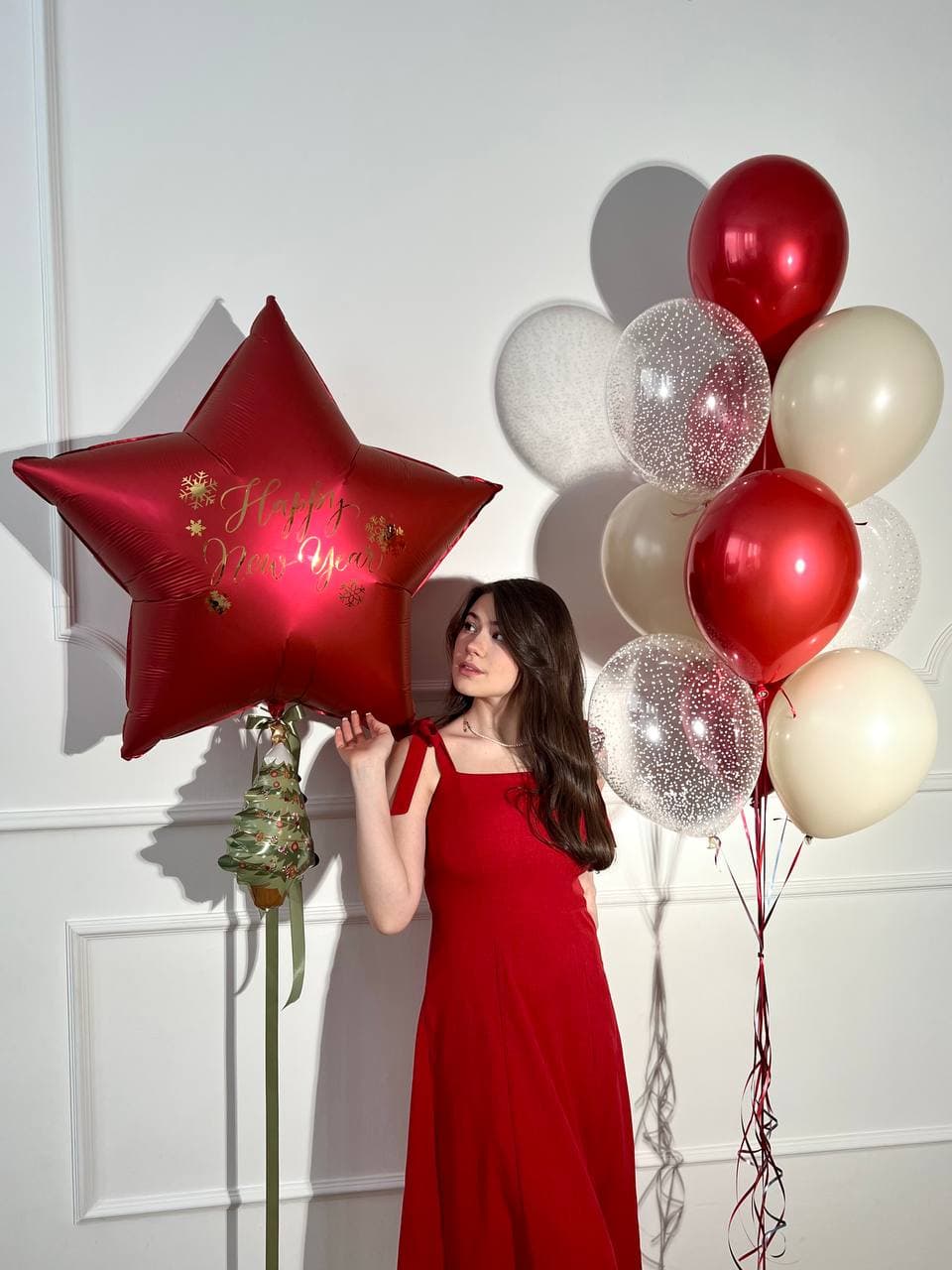 Композиция из шаров «Рубиновая звезда»