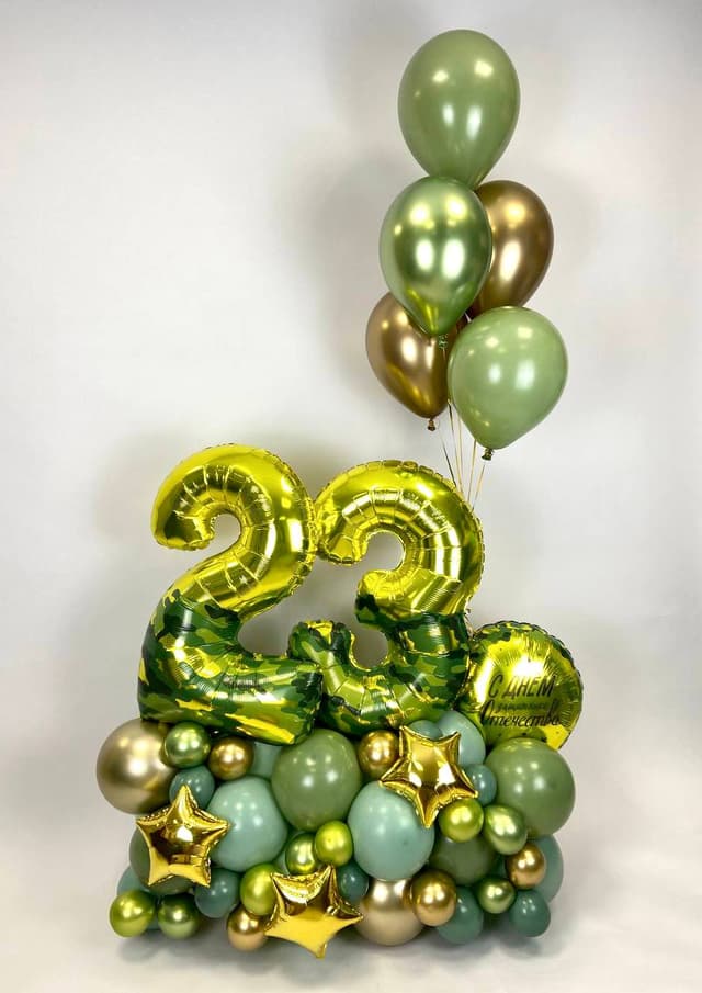 Композиция из шаров с воздухом «День защитника отечества» Композиция из шаров с воздухом «День защитника отечества»