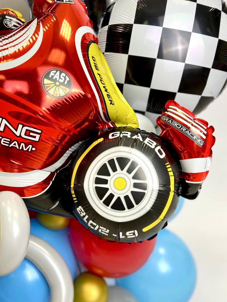 Композиция из шаров с воздухом «Гонка»