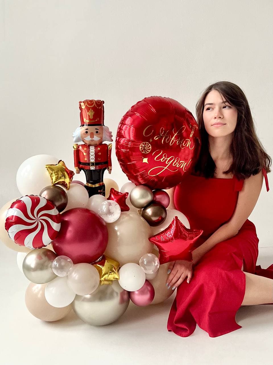 Композиция из шаров с воздухом «Новогодний праздник»