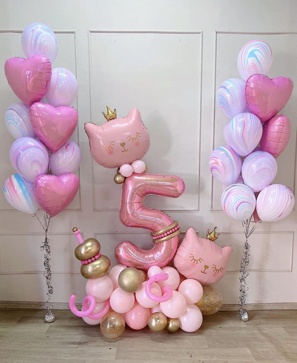 Композиция из шаров с воздухом "Принцессы"