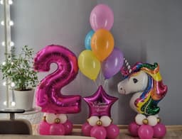 Композиция из шаров с воздухом "Радужный единорог"