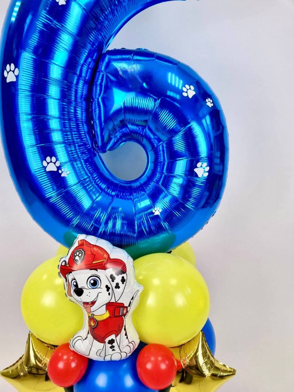 Композиция из шаров с воздухом "Щенячий патруль, Чейз"