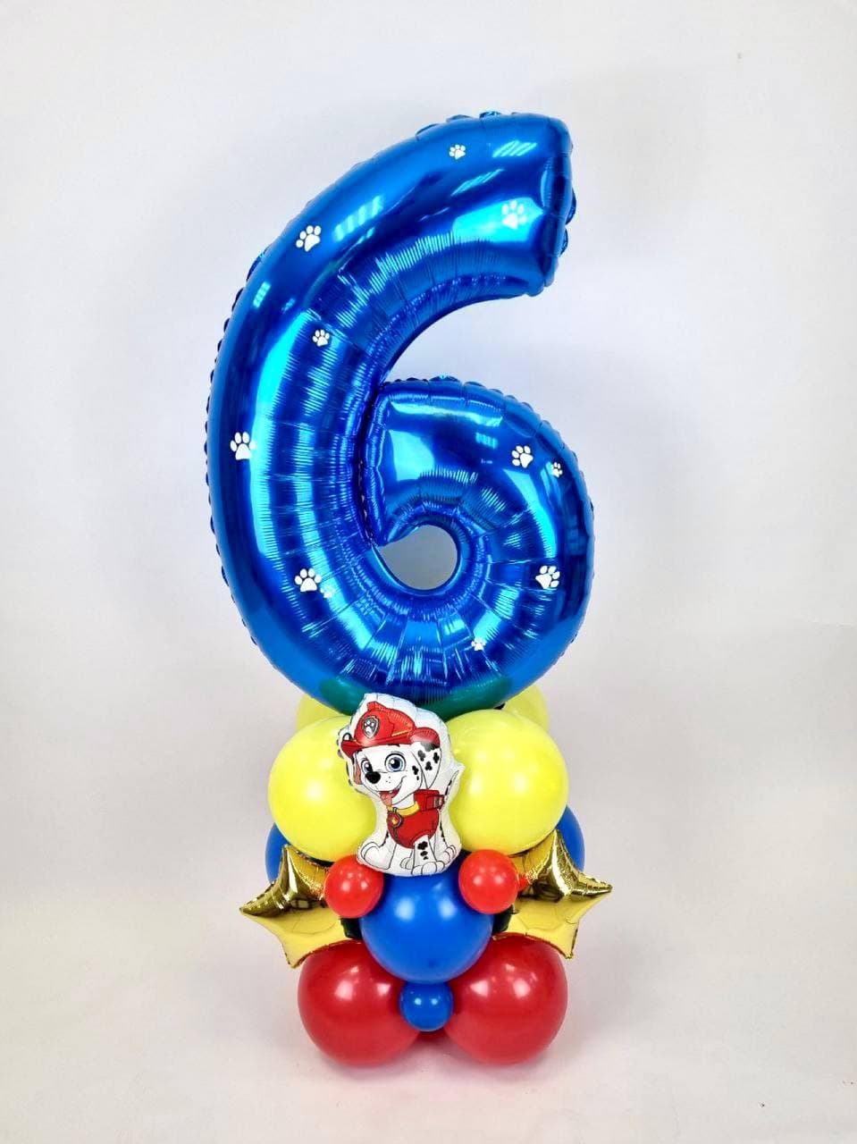 Композиция из шаров с воздухом "Щенячий патруль, Чейз"