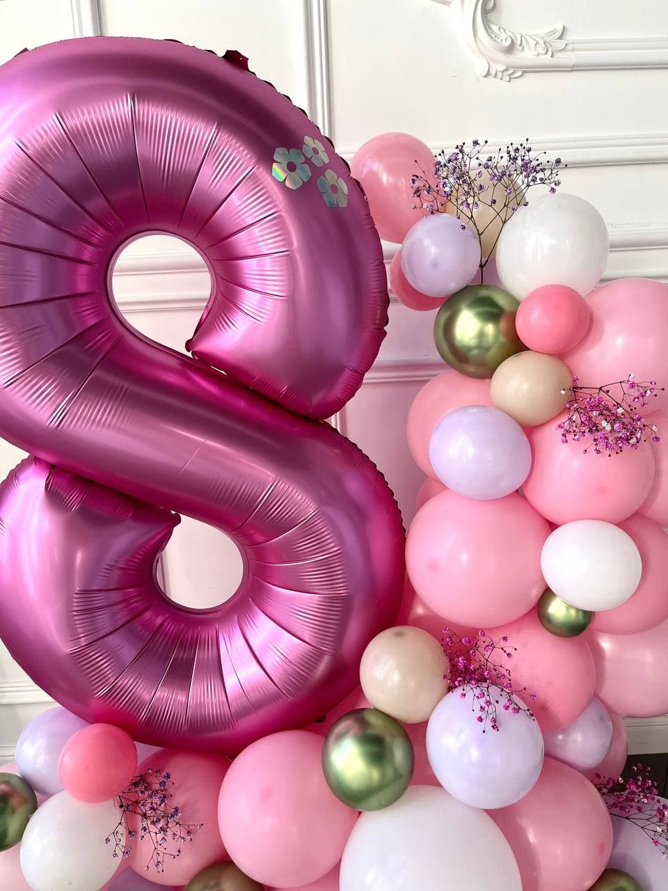 Композиция из Шаров с воздухом «Цифра и стойка»