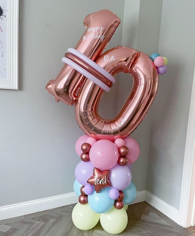 Композиция из шаров с воздухом "Цифра на стойке" Композиция из шаров с воздухом "Цифра на стойке"