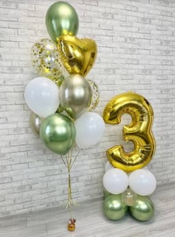 Композиция из шаров с воздухом «Зеленый лайм»