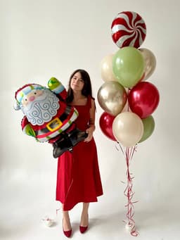 Композиция из шаров «Санта Клаус»