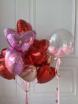 Композиция из шаров "Сердечки"