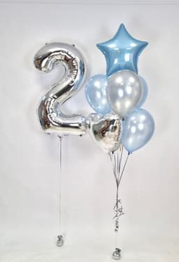Композиция из шаров "Серебро и голубой"