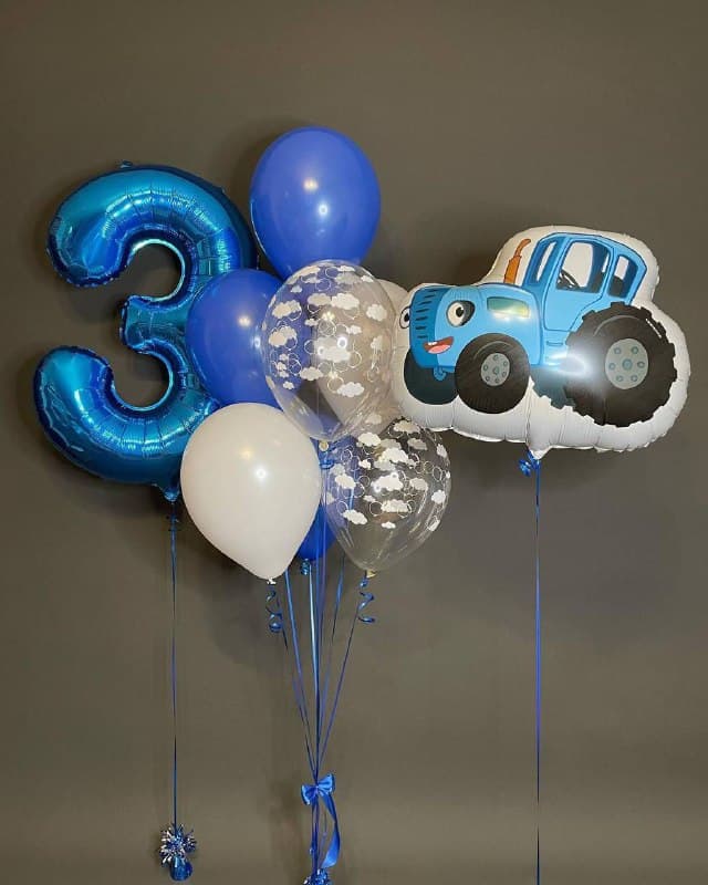 Композиция из шаров «Синий трактор едет к нам» Композиция из шаров «Синий трактор едет к нам»
