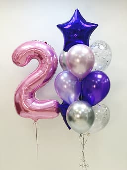 Композиция из шаров "Звезда и цифра"